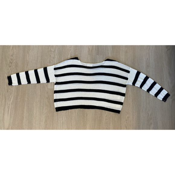 Superdown Adrianna Knit Sweater Black & White Striped From Revolve - Picture 4 of 9